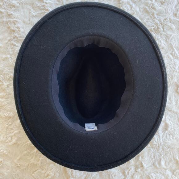 G.H. Bass & Co. Women's 100% Wool Black Hat Wide Brim Fedora Ribbon One Size - Picture 9 of 9